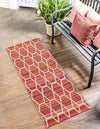 Serene Bay Outdoor Collection Area Rug -  Harbor Runner Red  lifestyle 4