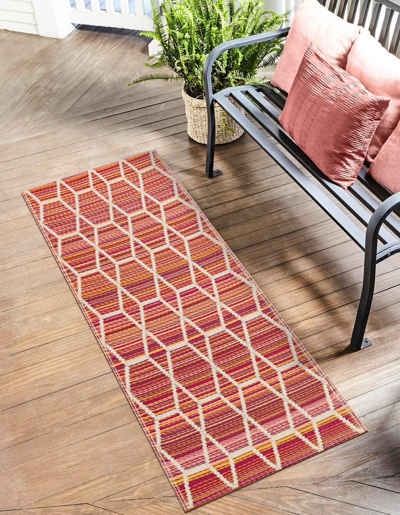 Serene Bay Outdoor Collection Area Rug -  Harbor Runner Red  lifestyle 4