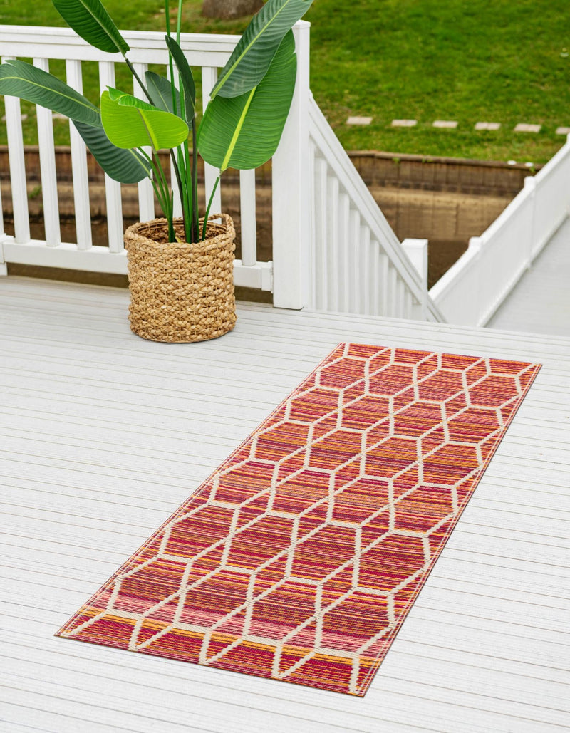 Serene Bay Outdoor Collection Area Rug -  Harbor Runner Red  lifestyle 5